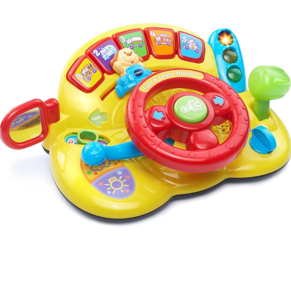 Interactive Steering Wheel Toy - Red and Yellow